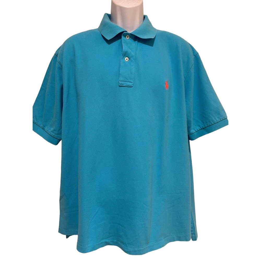 Polo Ralph Lauren Mens Polo Shirt Teal Neon Pony 1XB BIG